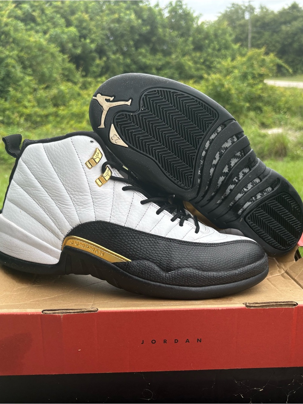 Jordan Men’s Athletic Shoes - White/Black/Gold